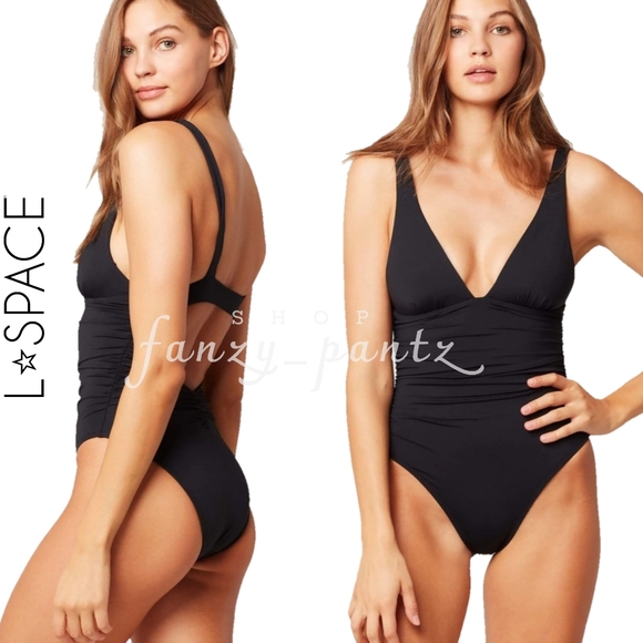 New L*space Sydney One Piece Swimsuit Ruched black - Picture 6 of 6